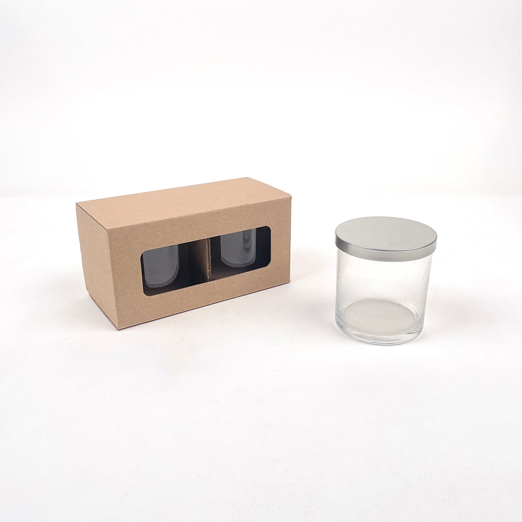 Libbey 11 oz 917CD Heavy Base Rocks Tumbler 2-Pack Retail Box for candles available from Flush Packaging