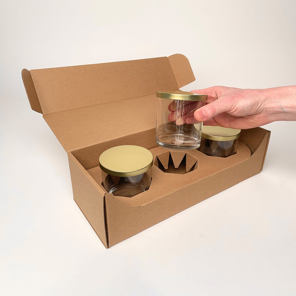 Libbey 2917 Candle Tumbler 3-Pack Shipping Box for candles available for purchase from Flush Packaging