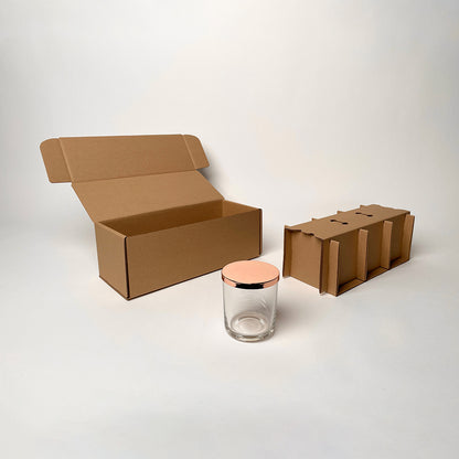 Makesy 12 oz Aura 3-Pack Shipping Box for candles available from Flush Packaging