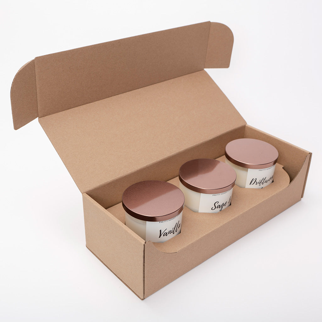Shop Shipping Boxes and Packaging for Candles made with CandleScience Tumbler Jars from Flush Packaging