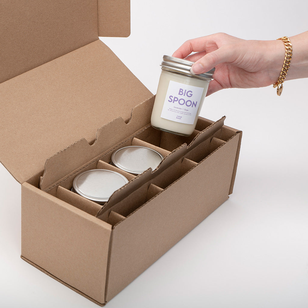 Shop Shipping Boxes and Packaging for Candles made with CandleScience Jelly Jars from Flush Packaging