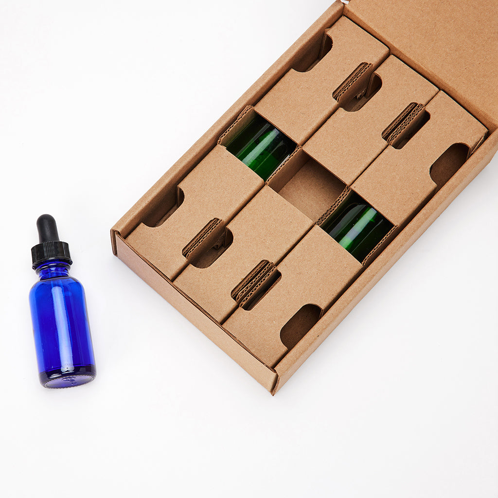 Essential Oil and CBD Oil Shipping Boxes available for purchase from Flush Packaging