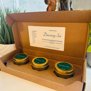 2 oz Candle Tin 3-Pack Shipping Box packed with candles fronm That Makes Scents available for purchase from Flush Packaging