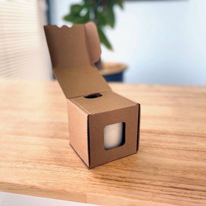 CandleScience Straight Sided Tumbler Retail Box with candle packed inside and lid open