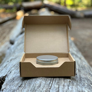 Flush Packaging 8 oz Candle Tin Shipping Box is an eco-friendly packaging option