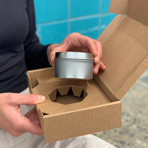 Unboxing the 8 oz Candle Tin Shipping Box from Flush Packaging